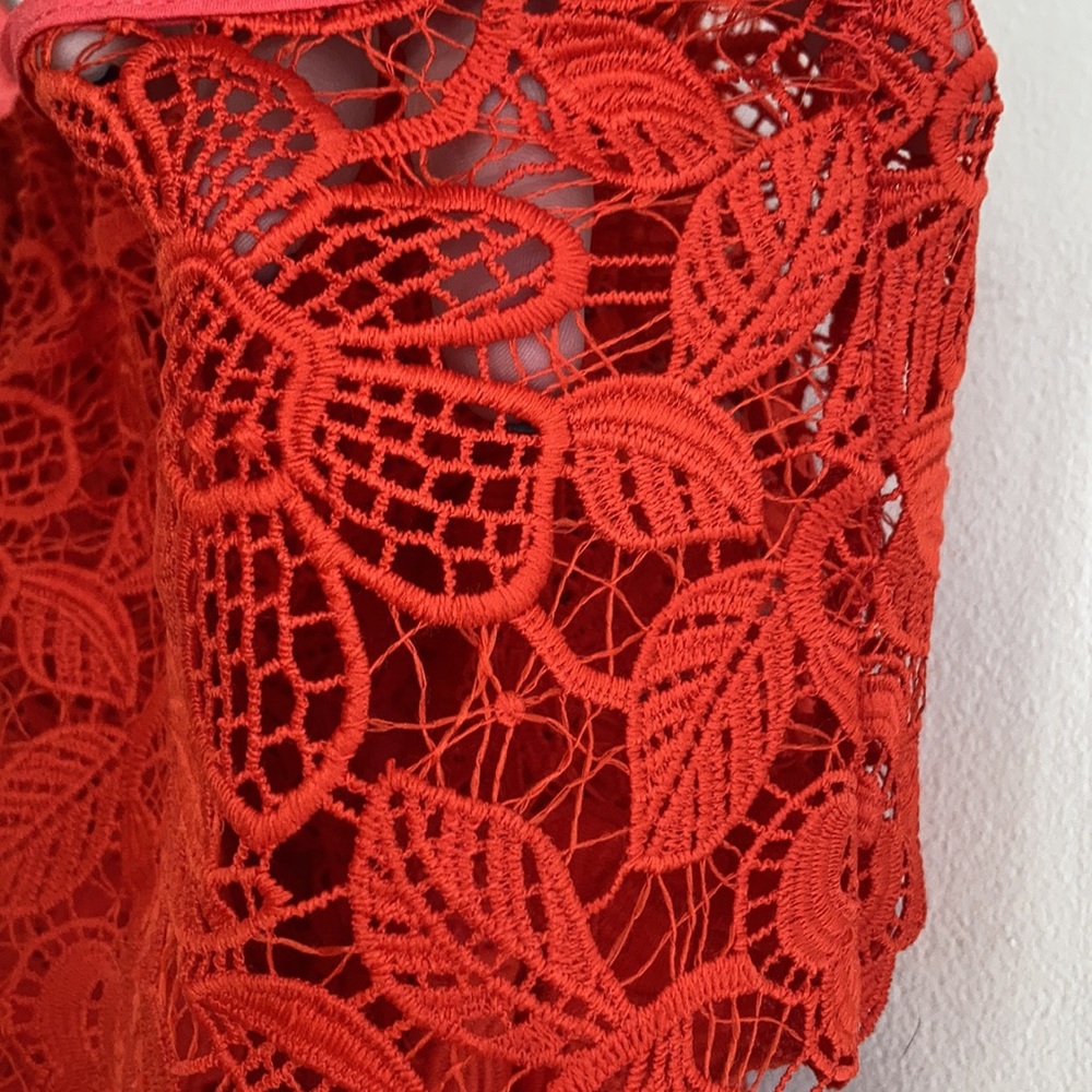 NWT Lover + Friends Womens Mini Lace Dress Size S Cherry Red Dopamine Dressing - Picture 11 of 11